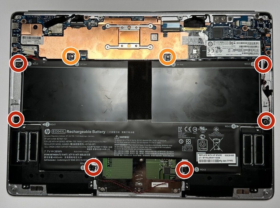 Internal Photo of HP Elitebook Folio G1 HSTNN-I73C backlit UK keyboard (HP EliteBook Folio G1)